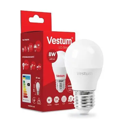 Лампочка Vestum G45 8W 4100K 220V E27 (1-VS-1209) - фото 2