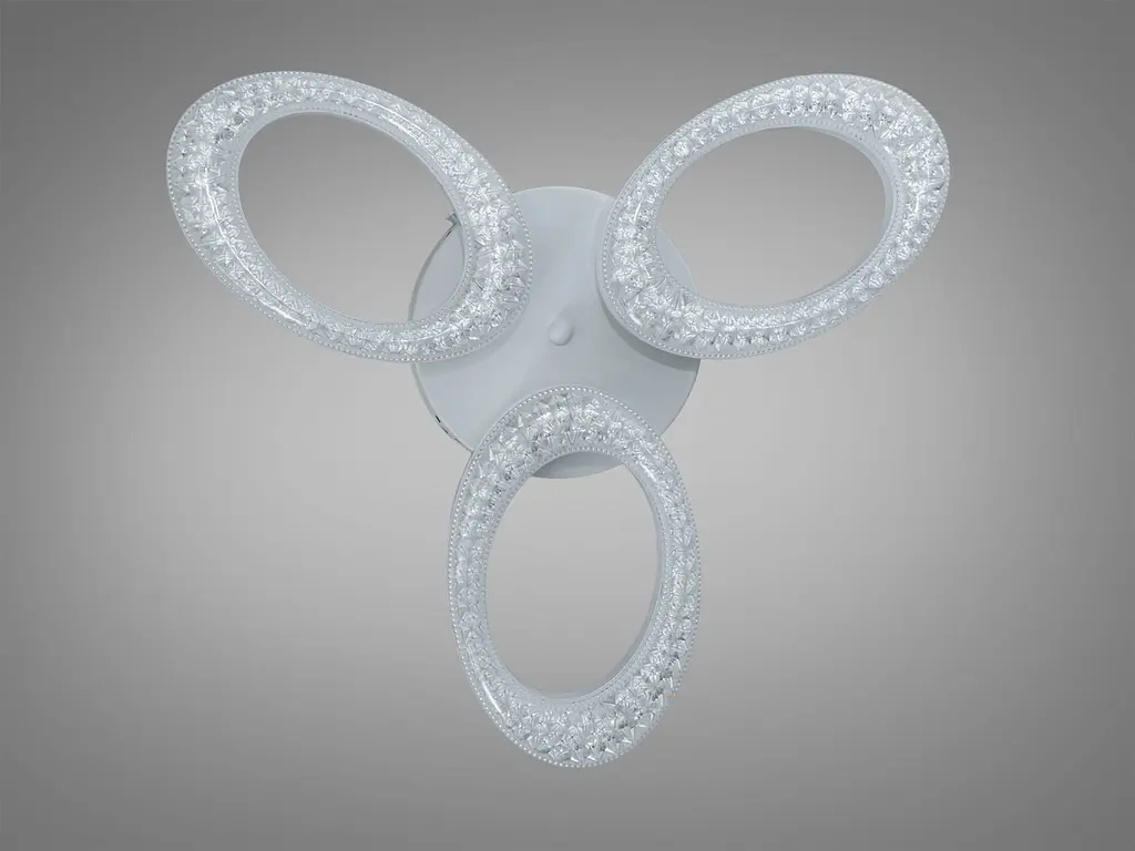 Сучасна стельова LED люстра Diasha 5607/3WH біла з пультом і димером 33W 50 см до 13 м2 - фото 4