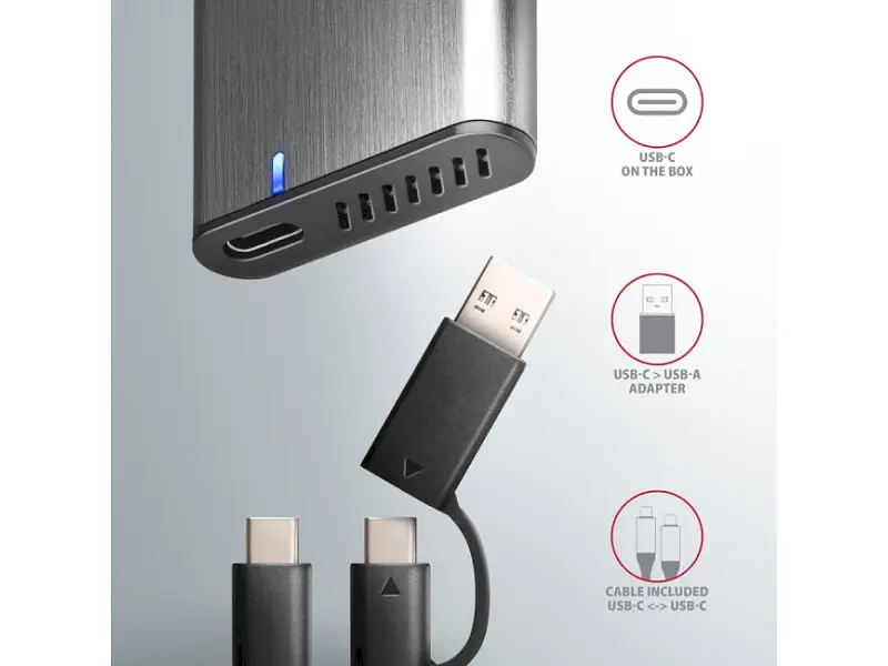 Кишеня для накопичувача AXAGON SuperSpeed+ Raw Box Gray (EEM2-SG2) - фото 4