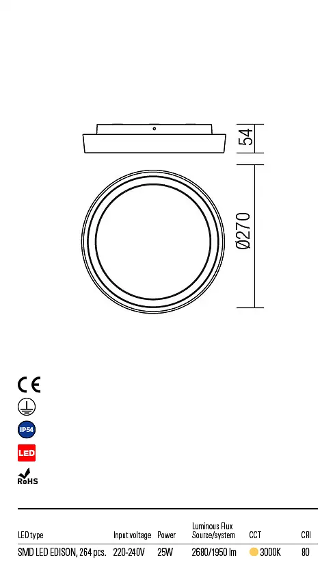 Стельовий світильник BEZEL PL M LED 25W IP54 DG 3000K (RO) (5.1.2) Redo 9181 - фото 3