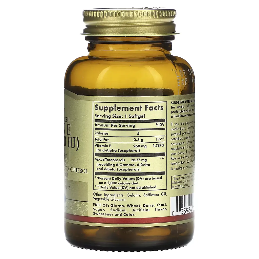 Вітамін Е Природного Походження Vitamin E 268мг(400 IU) - 50 софтгель - фото 2