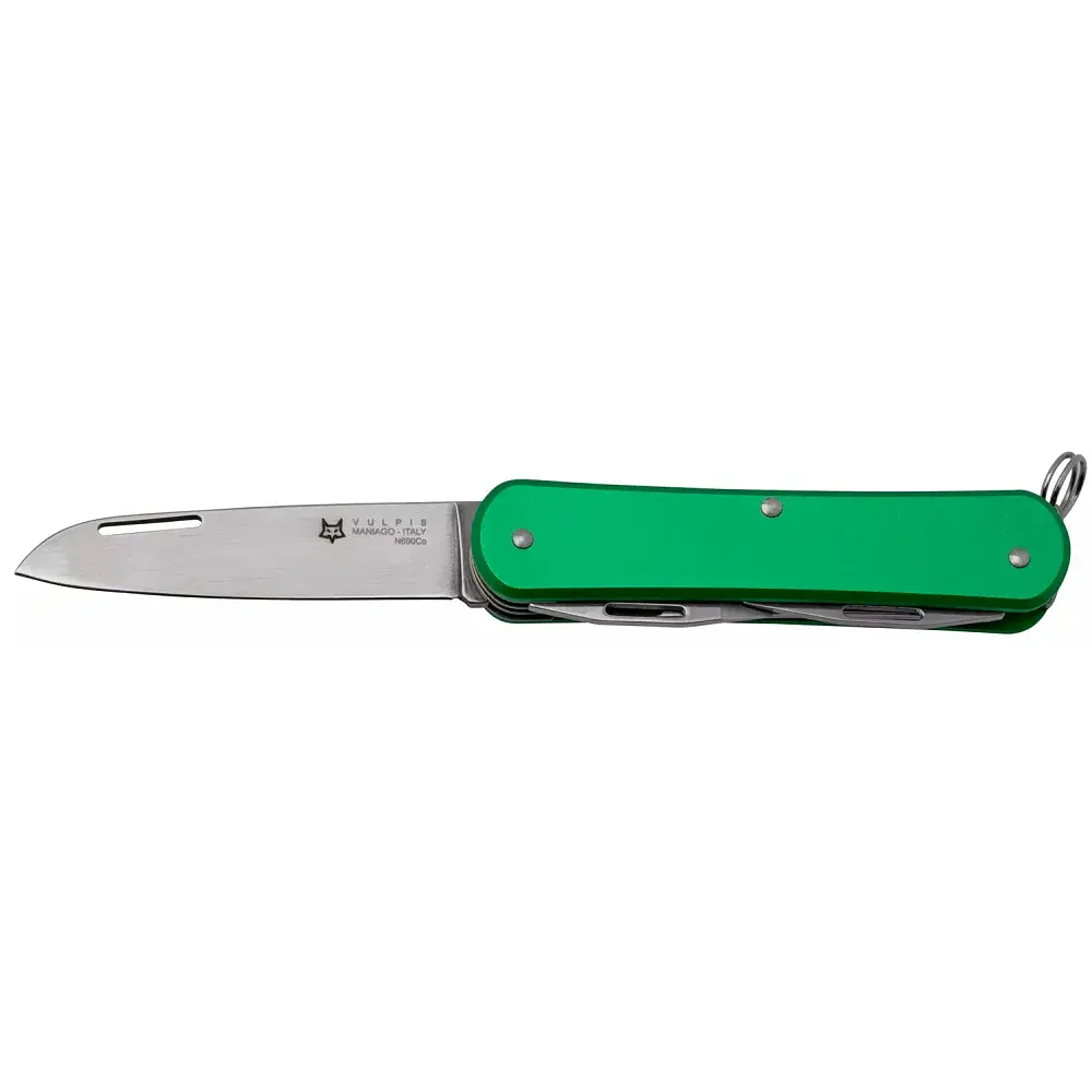 Ніж багатофункціональний Fox Vulpis Aluminium OD Green. 4 інструменти - фото 2