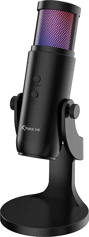 Ігровий стрім мікрофон XTRIKE ME XMC-03 USB, RGB LED, кабель 1.5м, чорний