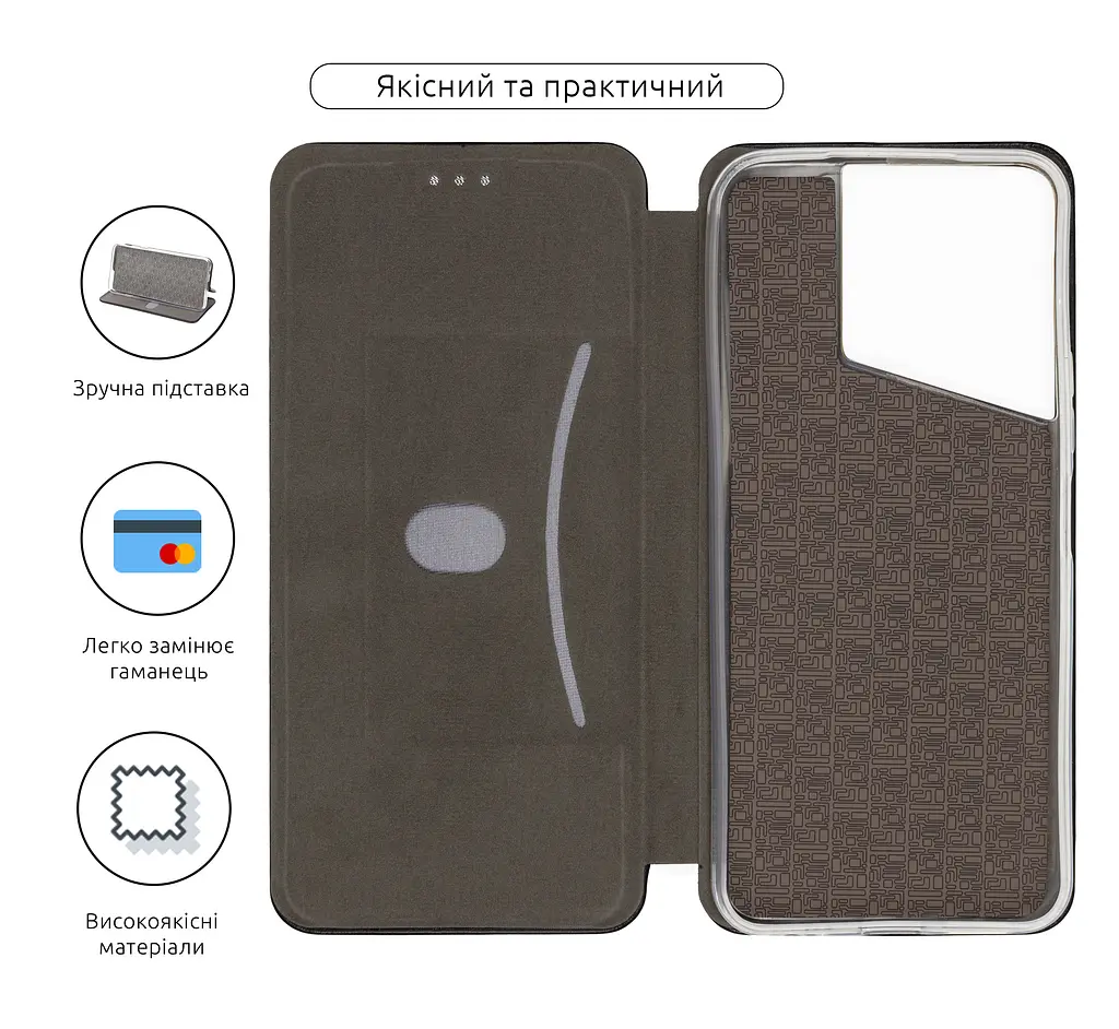 Чехол-книжка для TECNO Pova Neo 3 (LH6n), G-Case, черный, кожаный чехол-книжка из экокожи (PU) и TPU, с магнитом, с подставкой и вместительным кардхолдером, противоударный, защита всего корпуса, ArmorStandart (ARM73669) - фото 3