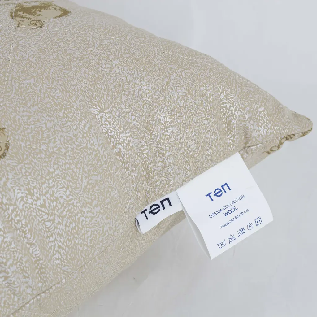 Подушка ТЕП Dream Wool з овечою вовною 70x70 бежева - фото 7