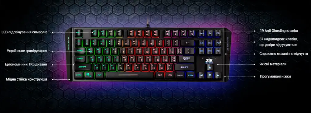 Клавіатура 2E Gaming KG355 Black [2E-KG355UBK] [126912] - фото 4