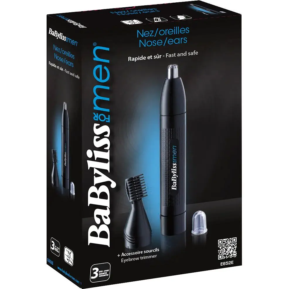 Тример для носа та вух BaByliss E652E чорний - фото 2