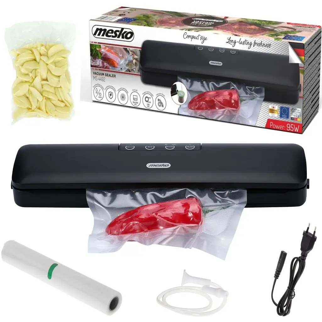 Вакууматор Mesko MS 4492 для пакетів,рулонів та контейнерів/95Вт/30см/ел. керування/чорний (MS4492) - фото 4
