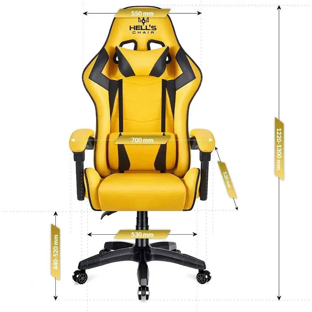 Комп'ютерне крісло Hell's HC-1007 Yellow - фото 6