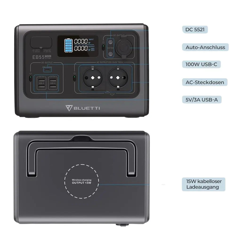 Портативна зарядна станція BLUETTI EB55 700W 537Wh - фото 2