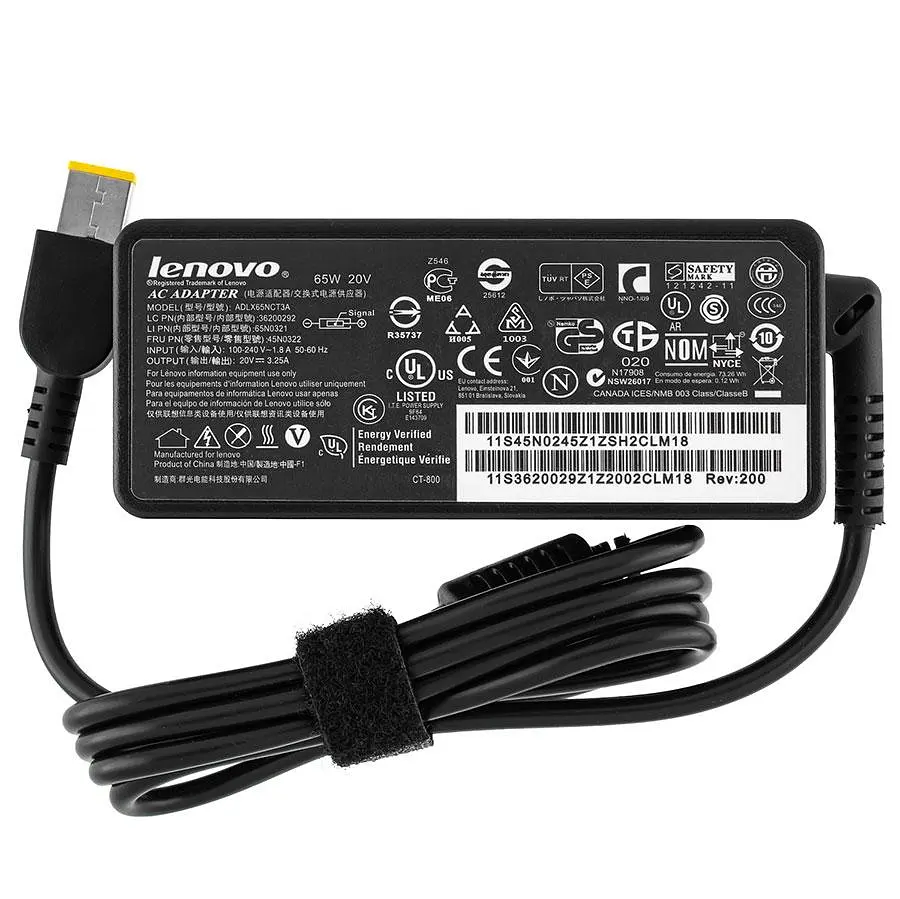 Блок живлення для ноутбука LENOVO 20V 3.25A 65W USB+pin (Square 5 Pin DC Plug) чорний OVALE - фото 2