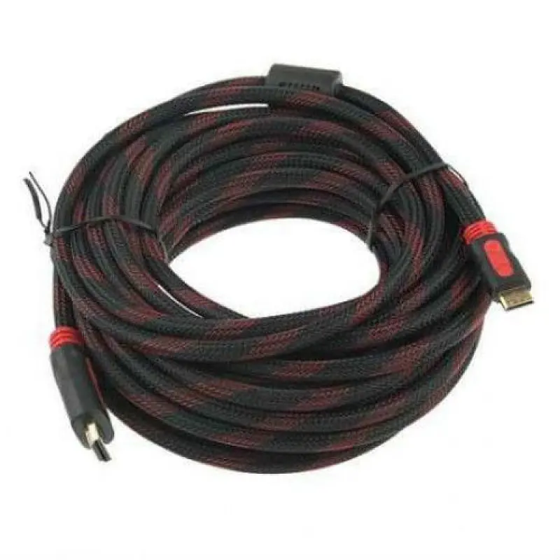 Кабель No Brand HDMI HDMI посилений в обмотці 5 м Чорно-червоний (44325)
