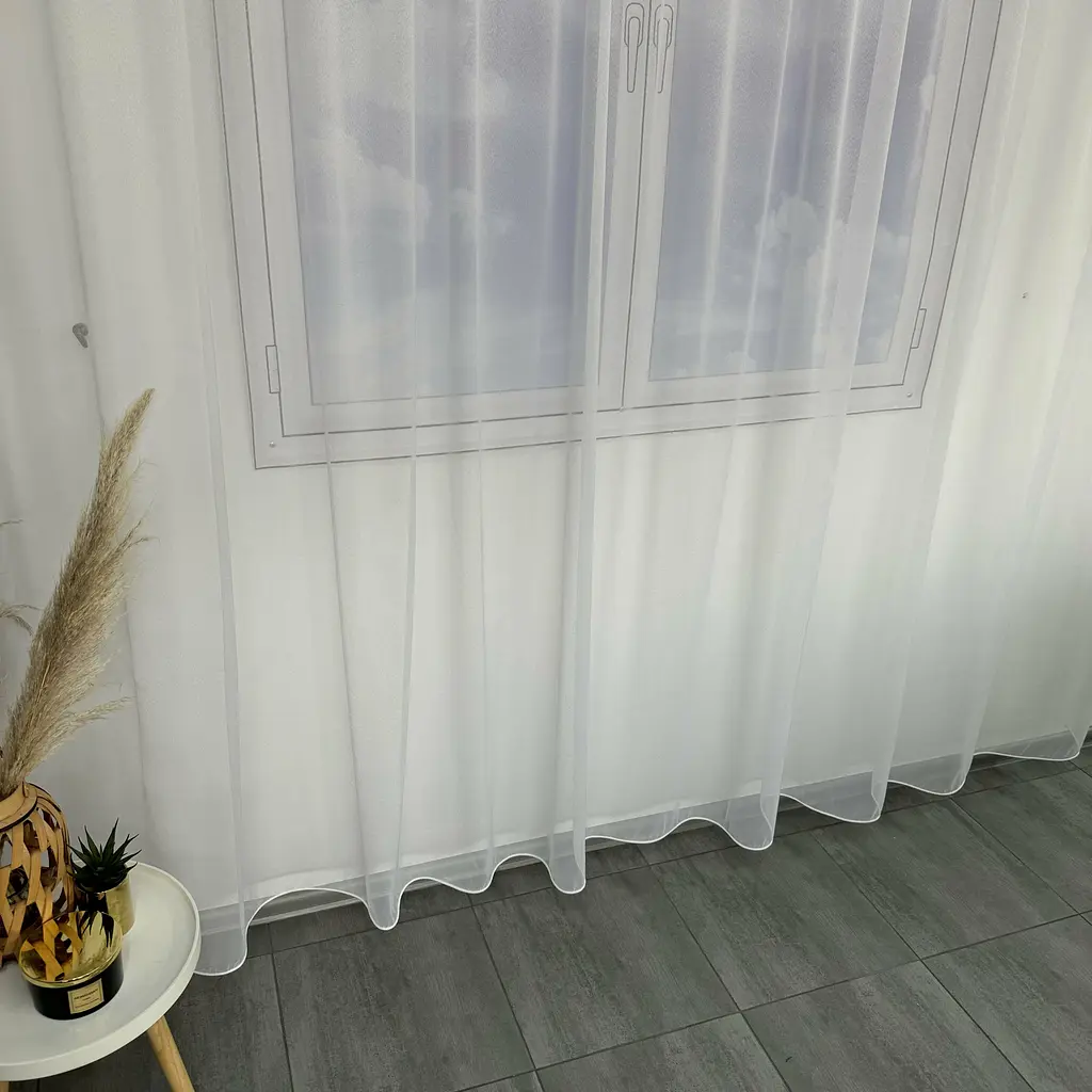 Турецький тюль батист білий 400х270, тасьма ALBO pbe0052301 - фото 5