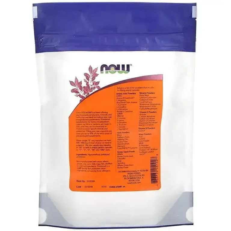 Пустые капсулы Now Foods Single "0" Veg Capsules 300 пустых капсул - фото 2