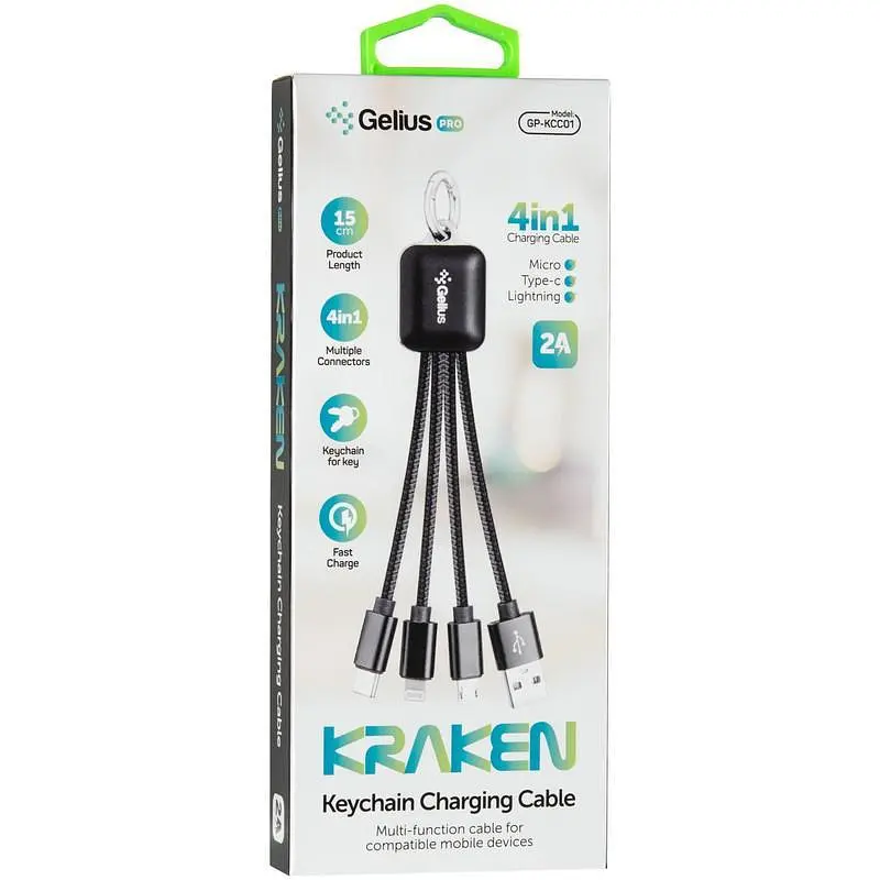USB кабель Gelius Kraken Pro GP-KCC01 4in1 Black - фото 3