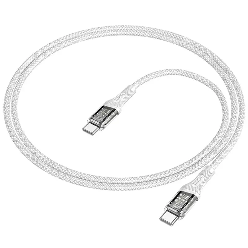 Дата кабель Hoco U111 Discovery Edition Type-C to Type-C 60W (1.2m) Grey - фото 4
