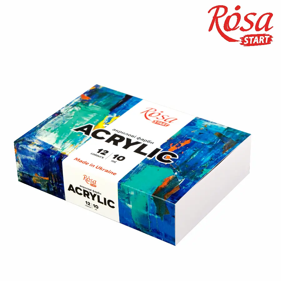 Набір акрилових фарб COLOR 12×10 мл ROSA Start (4823098530985)