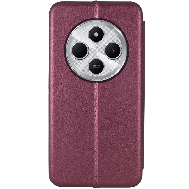Кожаный чехол-книжка Classy для Xiaomi Redmi 14C / Poco C75 Бордовый - фото 3