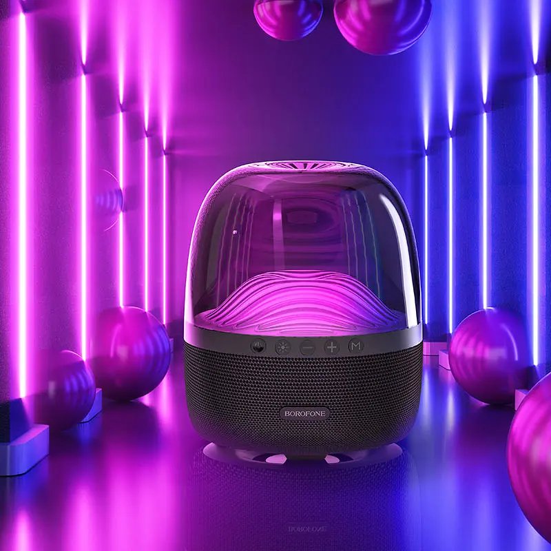 Bluetooth Колонка Borofone BP8 Glazed colorful luminous Чорний - фото 5