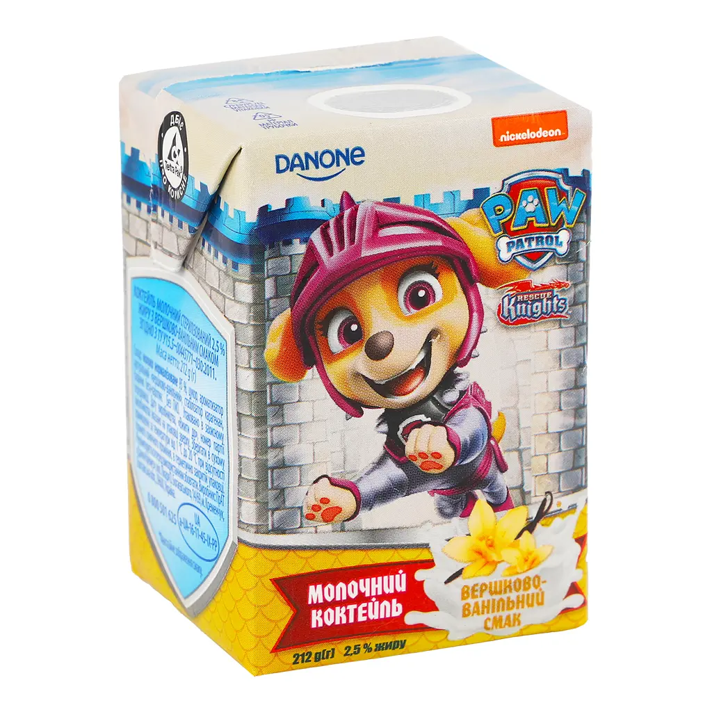 Коктейль молочный Danone Paw Patrol Сливочно-ванильный 2.5% жира 212 г - фото 5