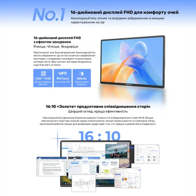 Монітор Blackview Table 9 LCD Monitor 16inch (BVTABLE9) - фото 8