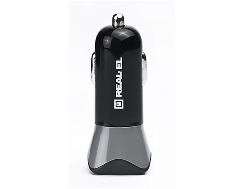 Автомобільний зарядний пристрій Real-el CA-30 QC3.0 (1USBx3A) Black/Grey - фото 2
