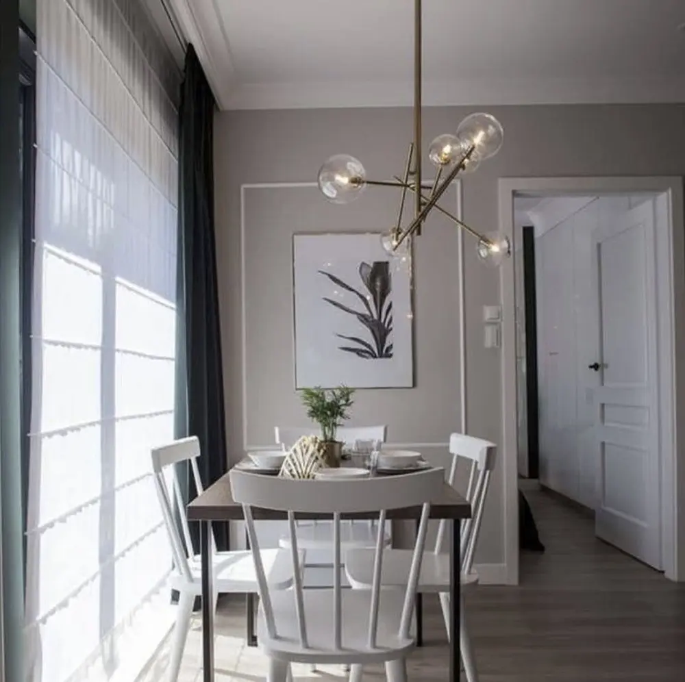 Люстра в корпусе металла цвета латунь на 6 или 8 прозрачных плафонов | Ст. Y 8828 | Line F - фото 5