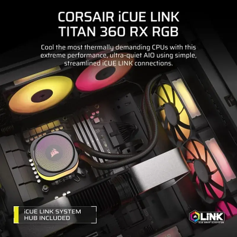 Система рідинного охолодження Corsair iCUE LINK TITAN 360 RX RGB (CW-9061018-WW) - фото 9