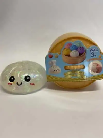Антистрес Dumpling Пельмень великий глітер Bun Glitter в пароварці  білий з  блискітками A-Toys - фото 2