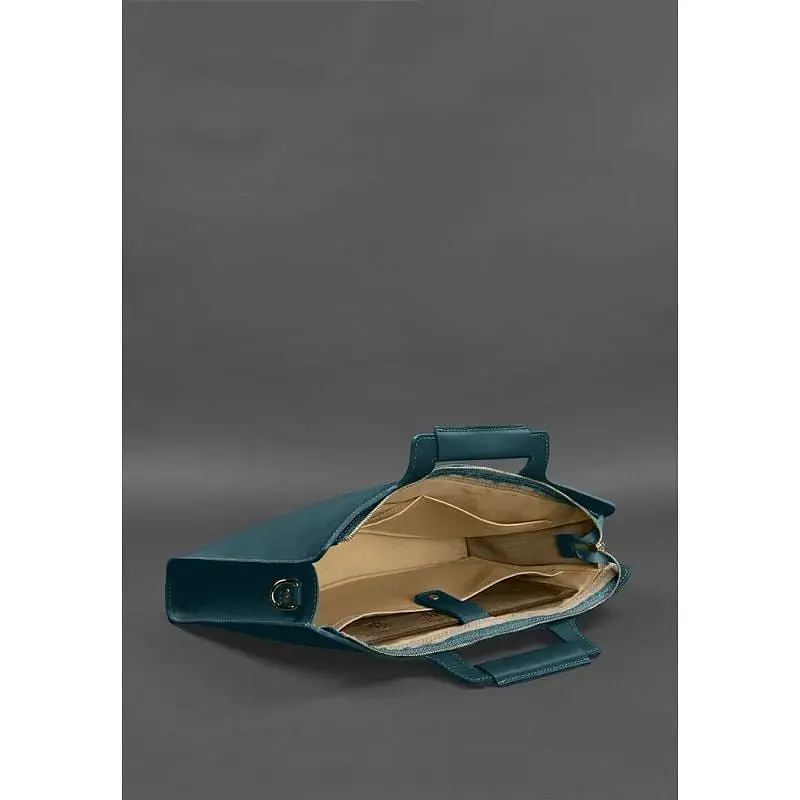Сумка для ноутбука та документів BlankNote Жіноча шкіряна 15 Dark Green (BN-BAG-36-malachite) - фото 6