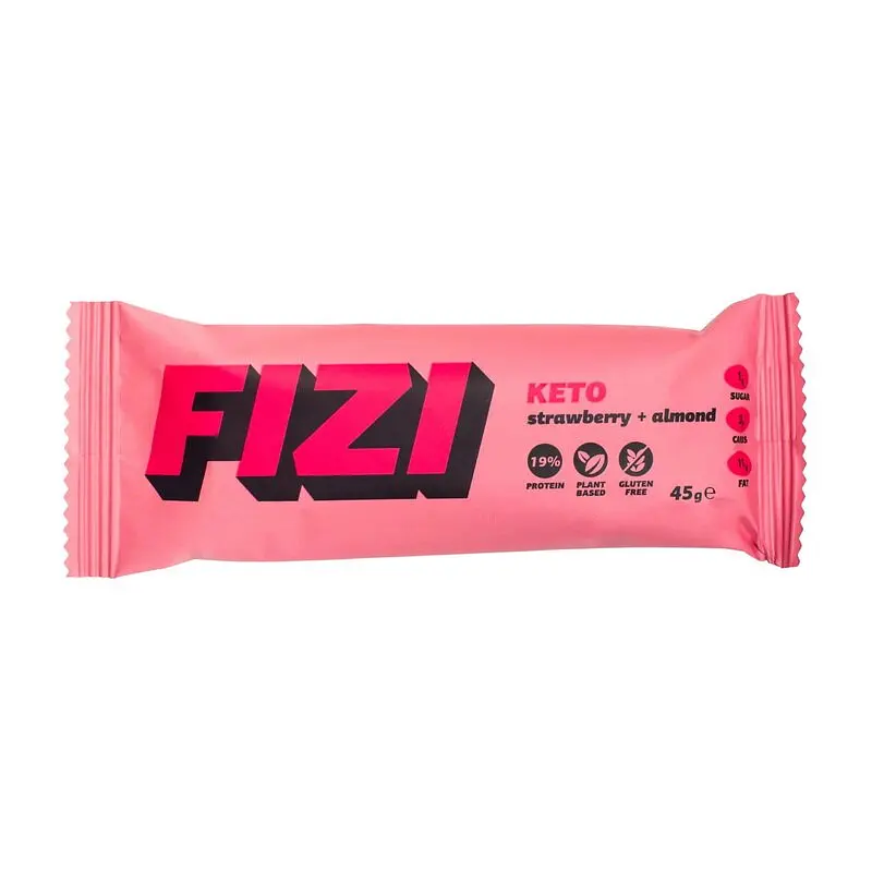 Батончик FIZI Keto Protein Bar, 45 грам - Полуниця-мигдаль