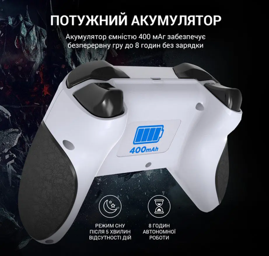 Геймпад джойстик GamePro MG-650 White 2.4G PC/PS3/Android - фото 11
