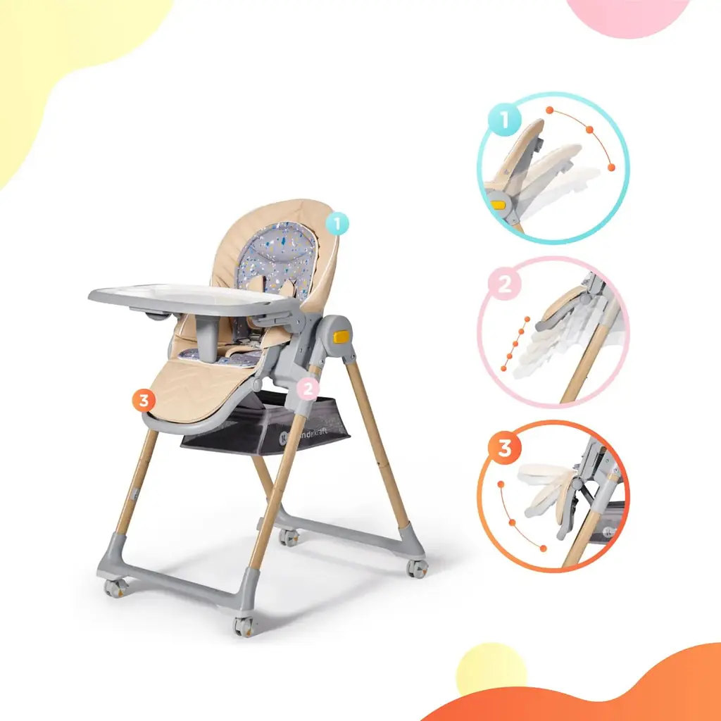 Стільчик для годування Kinderkraft Lastree Beige Wood бежевий (00-00304465) - фото 13