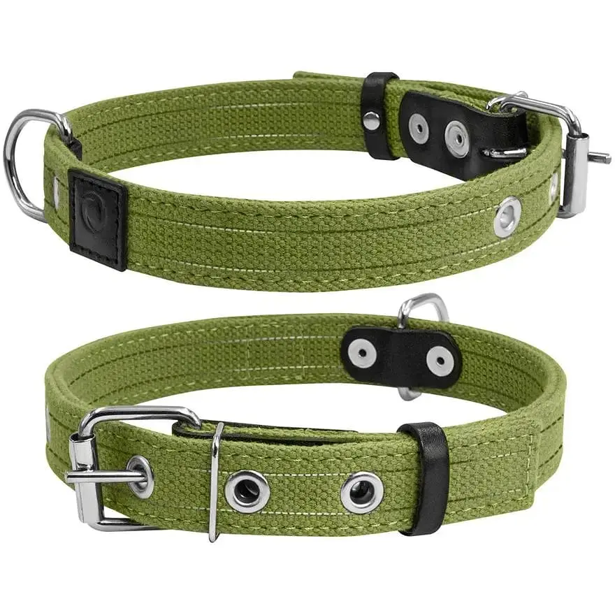 Нашийник для собак Collar, бавовняний, подвійний, 41-53x2,5 см, зелений - фото 3
