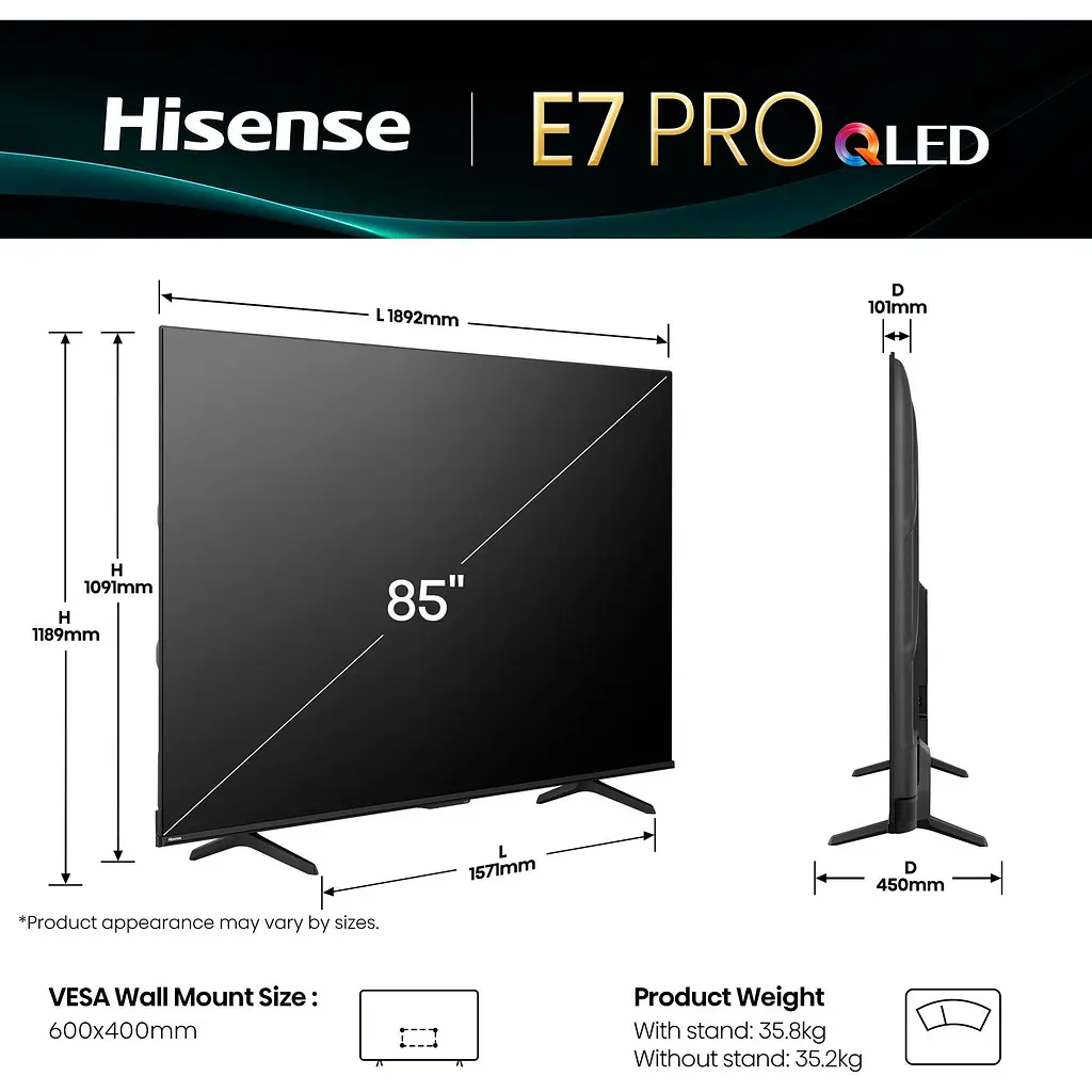 Телевізор Hisense 85E7Q Pro 85` QLED 4K (20015896) UA [144233] - фото 9