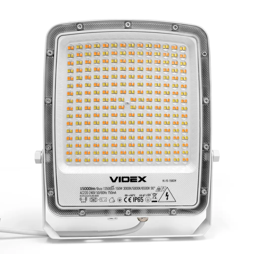 LED прожектор Videx F5, 150W 3000-5000-6500K 230V White (VL-F5-150CW) (29256-000) - фото 2