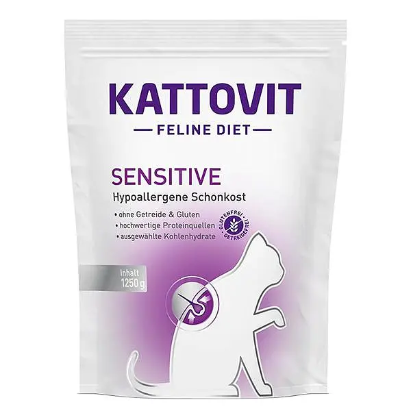 Дієтичний сухий корм Kattovit Veterinary Sensitive Каттовіт Сенсетив для котів із харчовою непереносимістю 1.25 кг
