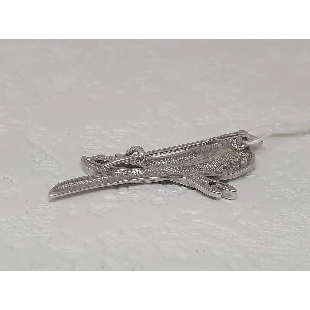 Срібна брошка Ірій Пташка з фіанітами. 9518 - фото 3