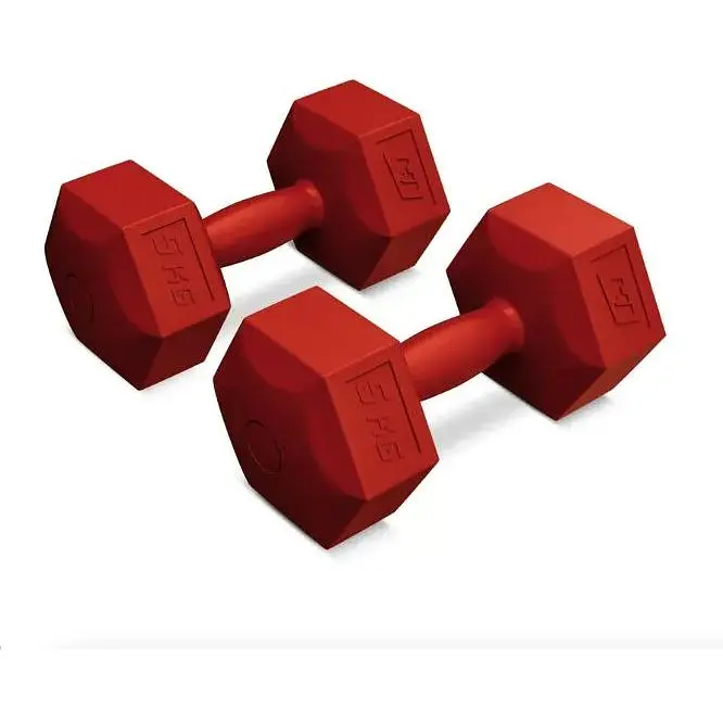 Гантели для фитнеса композитные Hop-Sport HS-C050DS 2х5 кг красные - фото 2