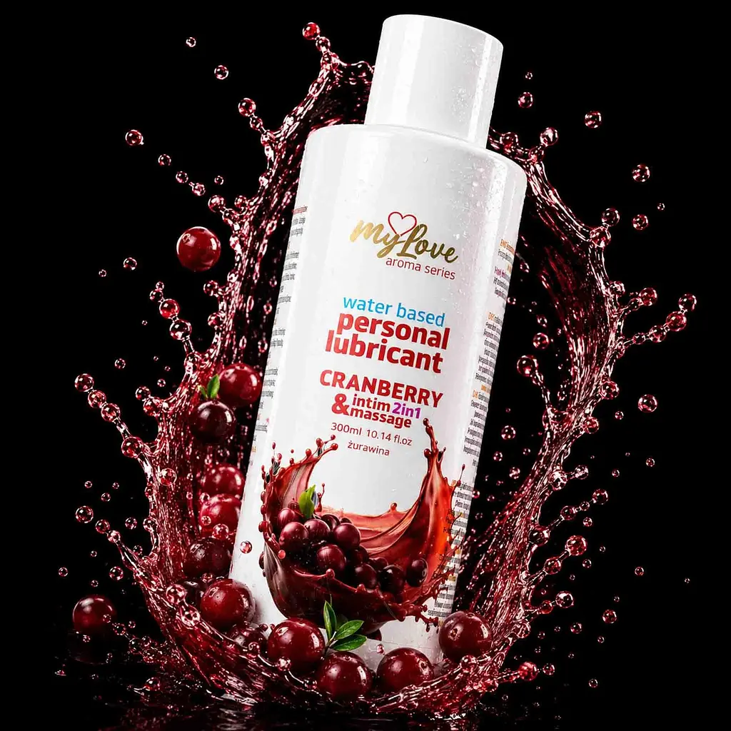 Лубрикант MyLove Aroma Series IntimMassage 2in1 Cranberry, 300 мл - фото 2