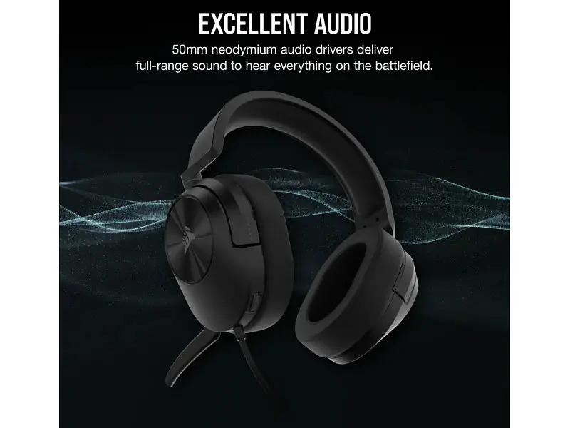 Навушники з мікрофоном Corsair HS55 Stereo Carbon (CA-9011260) - фото 2