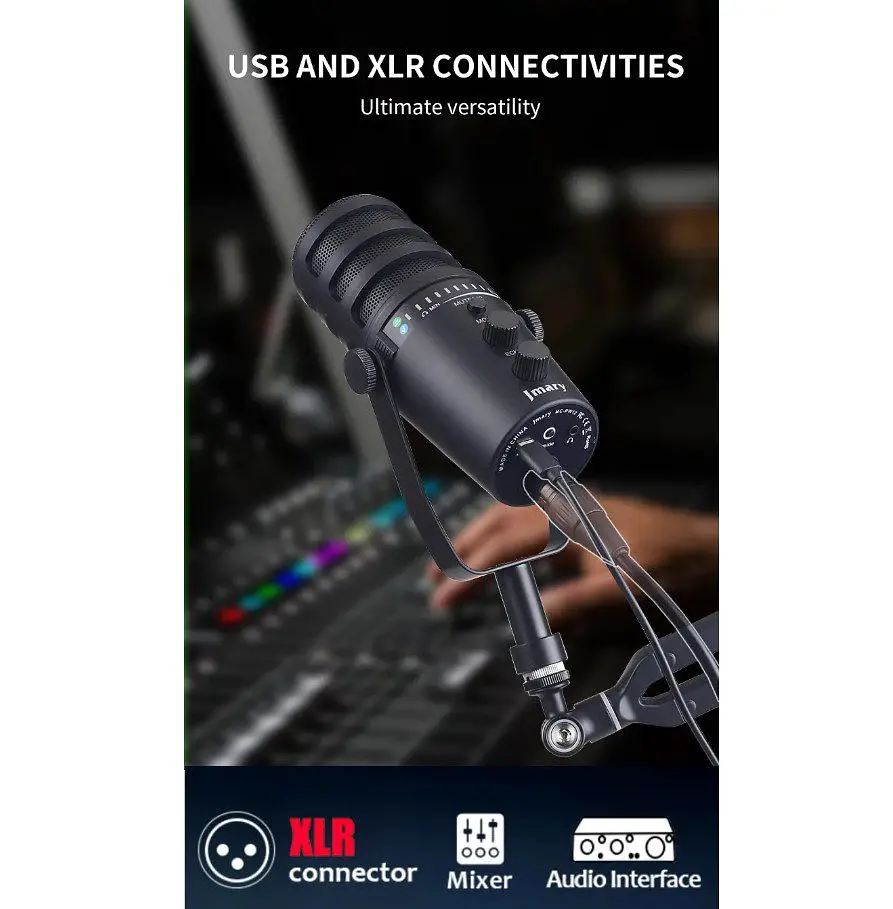 Професійний студійний конденсаторний мікрофон Jmary MCPW12 USB Black - фото 11