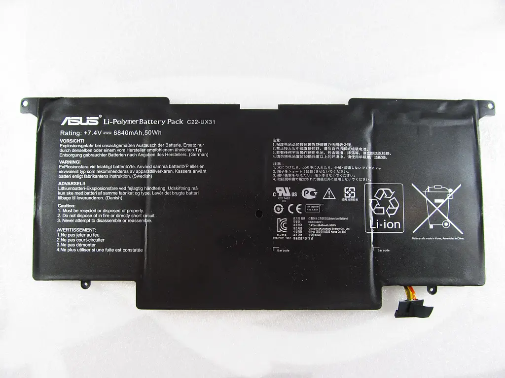 Акумулятор для ноутбука Asus UX31A C22-UX31, 6840 mAh (50Wh), 6cell, 7.4V, Li-Po, чорний - фото 2