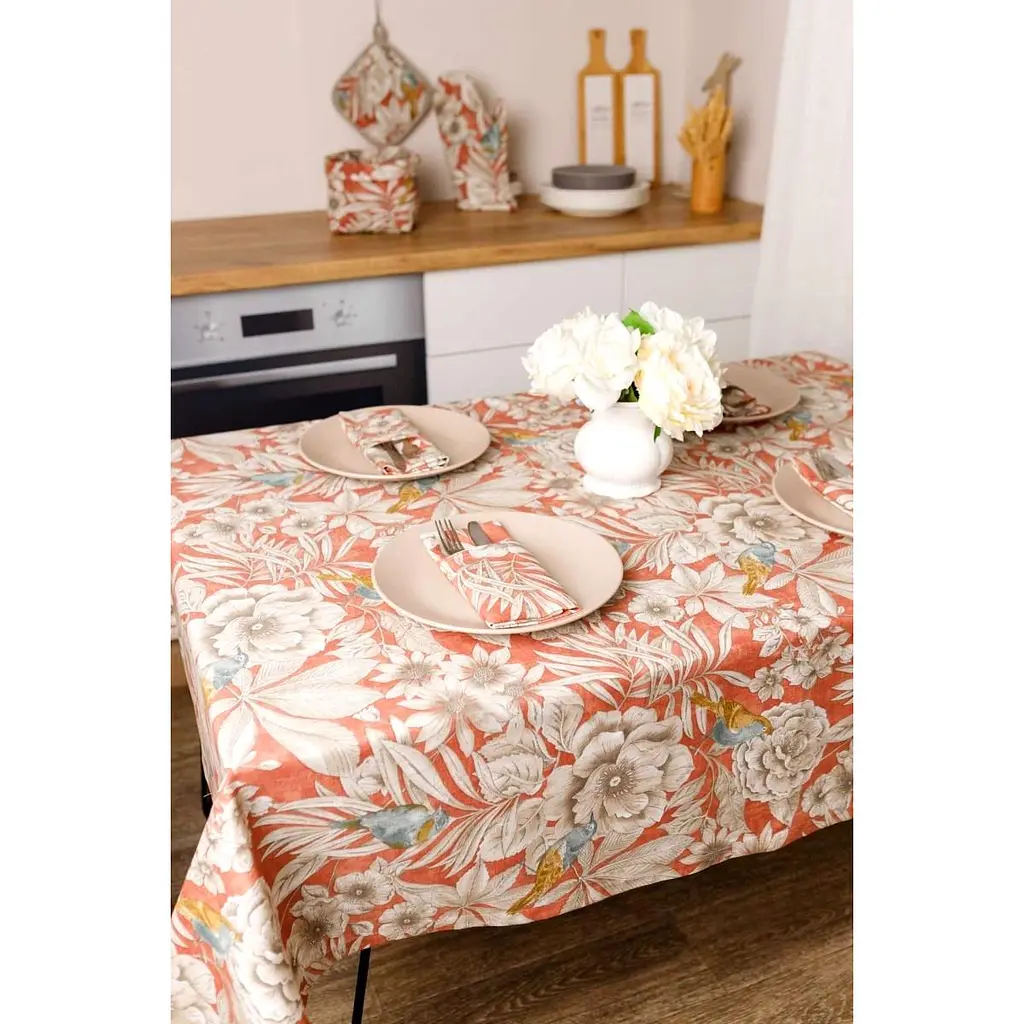 Скатерть Прованс Птичка на терракоте 220x133 см (34771) - фото 5
