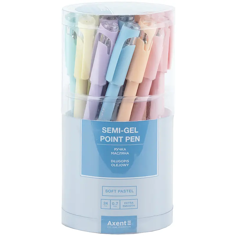 Набір ручок Axent Soft Pastel масляні 24 шт. сині (AB1102-02-A) - фото 3