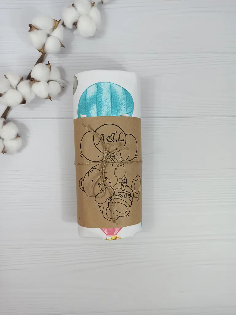 Пелюшка дитяча багаторазова непромокальна a.l.babybox Повітряні кулі 80x100 см Різнокольоровий (NV 18145558) - фото 3