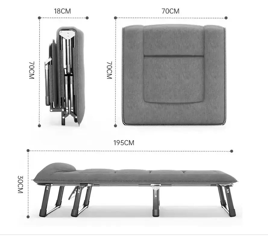 Розкладне ліжко з вбудованим матрацом Leobro Grey (LB-FB-S1-GRY) - фото 2