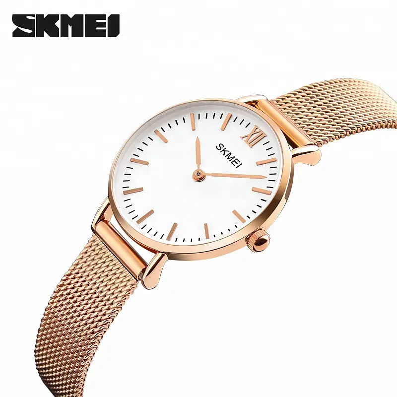 Жіночий ультратонкий годинник Skmei 1185 (Золотистий) - фото 2