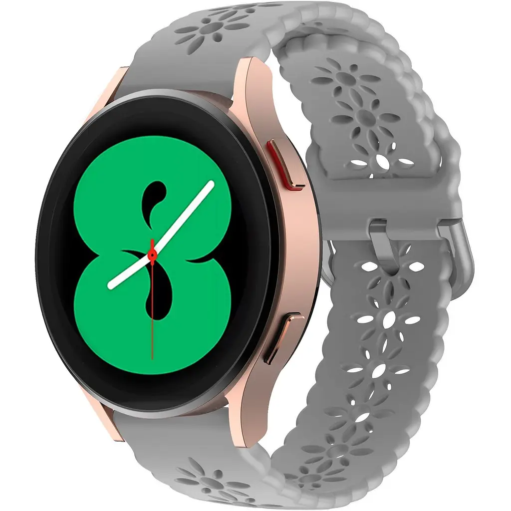 Ремінець для Samsung Galaxy Watch 6 40mm 6 44mm - сірий ширина кріплення 20мм силікон Watchbands Flower (W31-1WB57785341) - фото 1