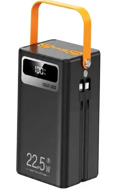 Зовнішній акумулятор Power Bank TUGII Y103 30000 mAh повербанк швидка зарядка LED-дисплей ліхтарик Чорний - фото 2